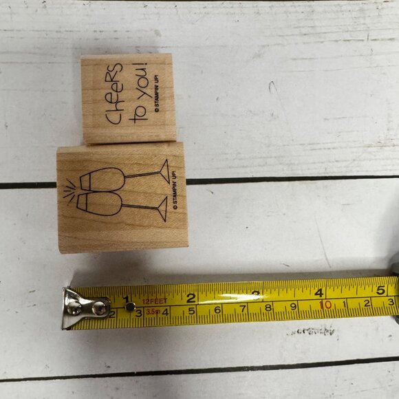 Stampin Up! Cheers To You Wood Mounted Rubber Stamps Set of 6 Cocktail Beer Wine - Picture 11 of 12